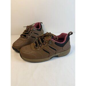 Orthofeet Sonoma Sneakers Women Size 8W Brown Leather Arch Support Comfort Shoes